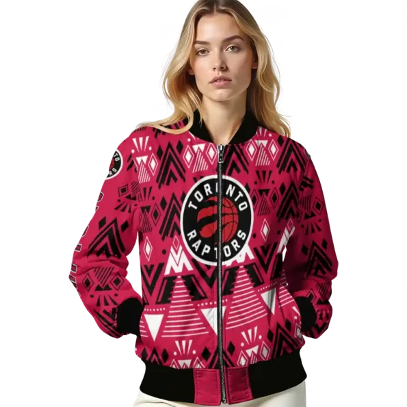 personalized toronto raptors pyramid shapes red bomber jacket latest model