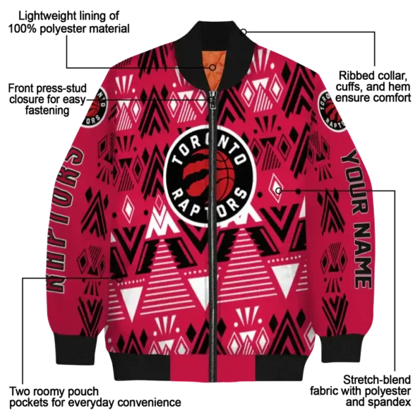 personalized toronto raptors pyramid shapes red bomber jacket new arrival