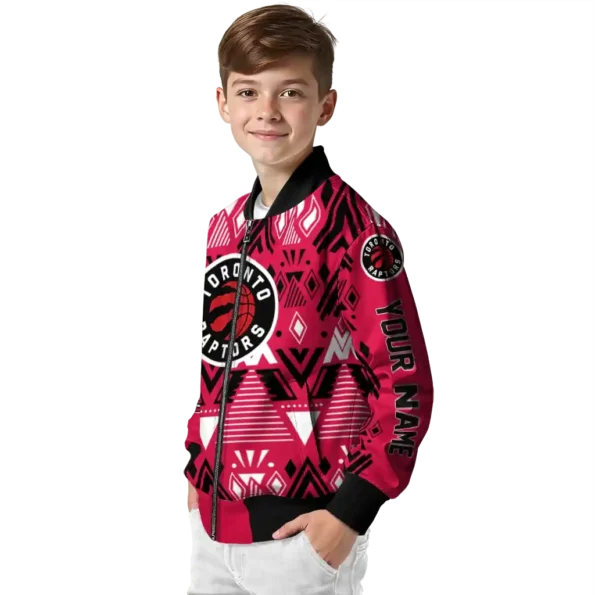 personalized toronto raptors pyramid shapes red bomber jacket trendy