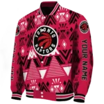 personalized toronto raptors pyramid shapes red varsity jacket best selling.webp