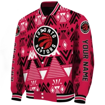 personalized toronto raptors pyramid shapes red varsity jacket best selling.webp