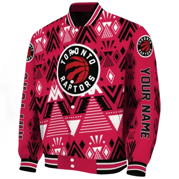 personalized toronto raptors pyramid shapes red varsity jacket best selling.webp