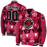 personalized toronto raptors pyramid shapes red varsity jacket best selling.webp