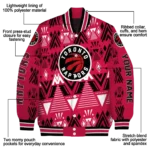 personalized toronto raptors pyramid shapes red varsity jacket best selling.webp