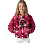 personalized toronto raptors pyramid shapes red varsity jacket best selling.webp