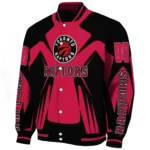 personalized toronto raptors spider mark red varsity jacket best selling.webp