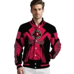 personalized toronto raptors spider mark red varsity jacket best selling.webp
