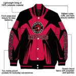 personalized toronto raptors spider mark red varsity jacket best selling.webp