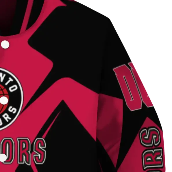 personalized toronto raptors spider mark red varsity jacket premium grade.webp