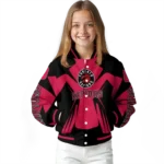 personalized toronto raptors spider mark red varsity jacket best selling.webp