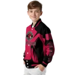 personalized toronto raptors spider mark red varsity jacket best selling.webp