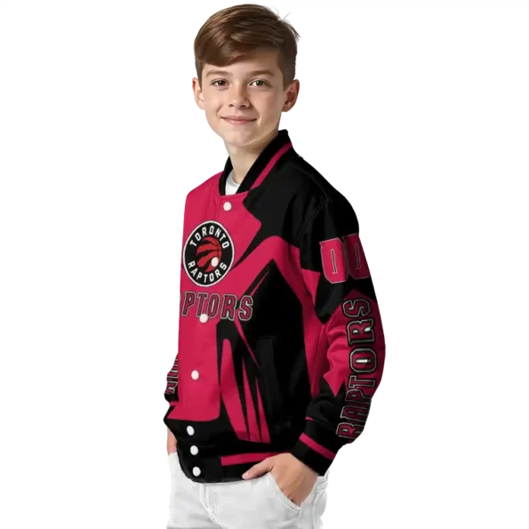 personalized toronto raptors spider mark red varsity jacket trendy.webp