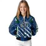 personalized utah jazz chevron angles navy bomber jacket best selling