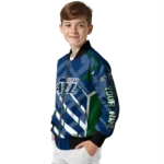 personalized utah jazz chevron angles navy bomber jacket best selling