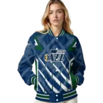 personalized utah jazz chevron angles navy varsity jacket best selling.webp