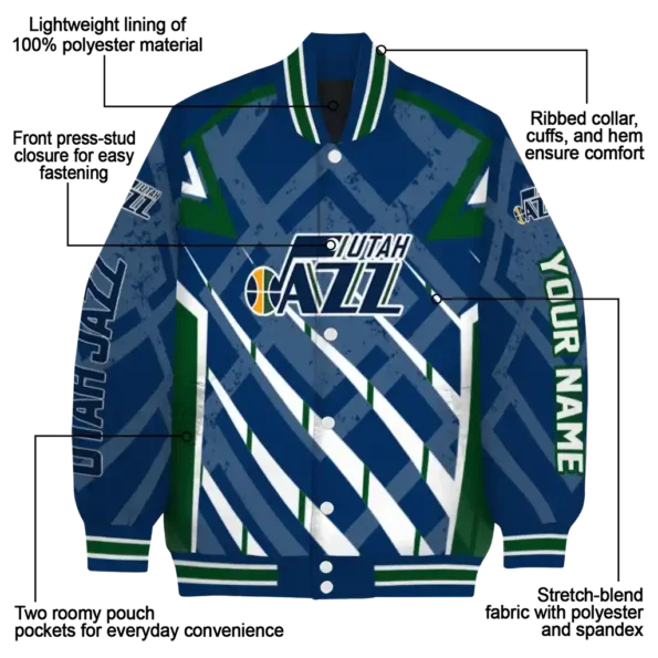 personalized utah jazz chevron angles navy varsity jacket new arrival.webp