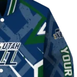 personalized utah jazz chevron angles navy varsity jacket best selling.webp
