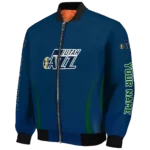 personalized utah jazz chevron arrow navy bomber jacket best selling