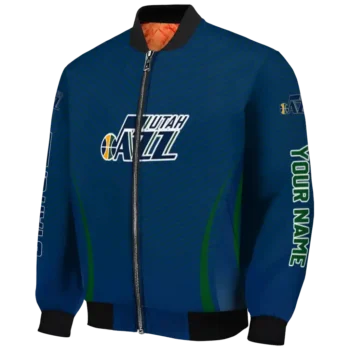 personalized utah jazz chevron arrow navy bomber jacket best selling