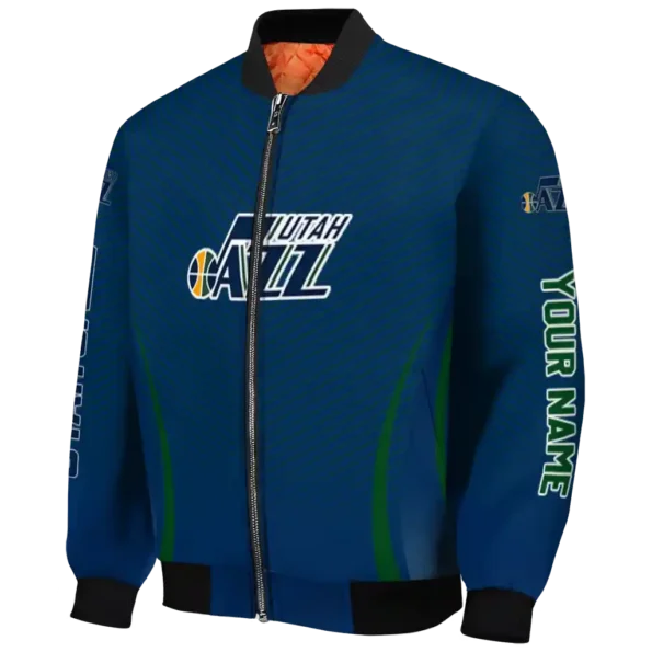 personalized utah jazz chevron arrow navy bomber jacket best selling