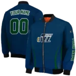 personalized utah jazz chevron arrow navy bomber jacket best selling