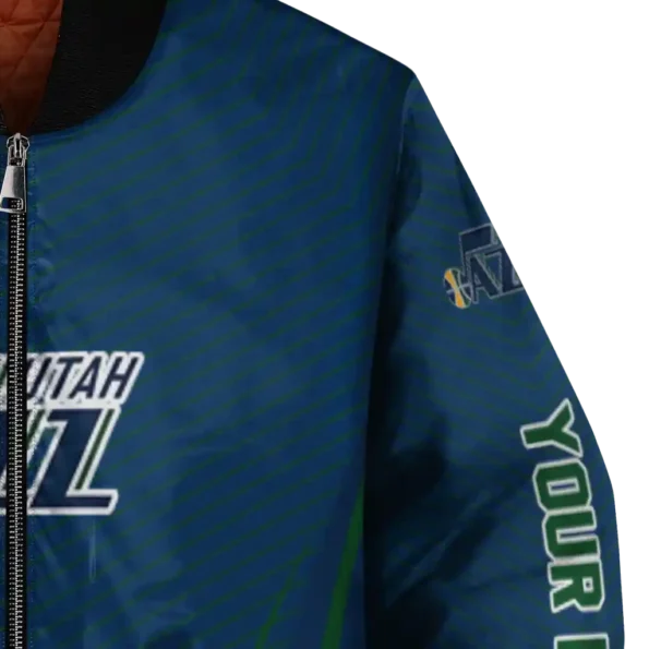personalized utah jazz chevron arrow navy bomber jacket premium grade