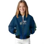 personalized utah jazz chevron arrow navy bomber jacket best selling