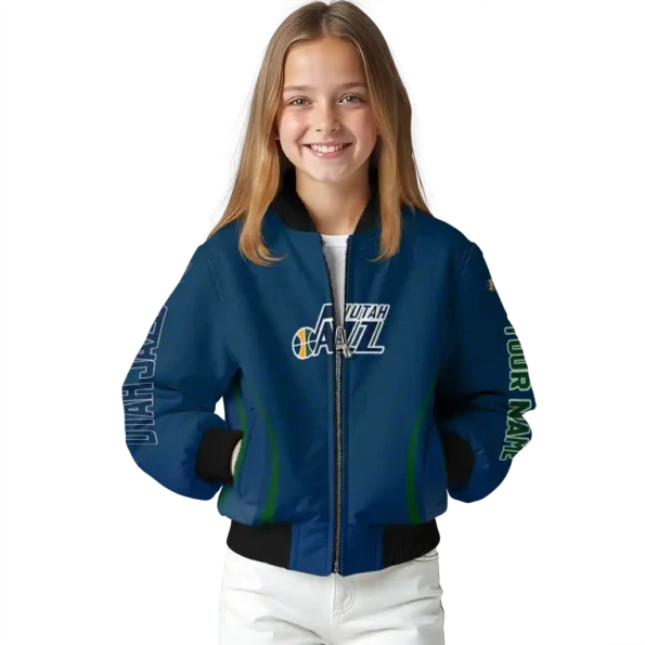 personalized utah jazz chevron arrow navy bomber jacket top rated