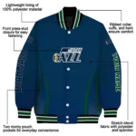 personalized utah jazz chevron arrow navy varsity jacket best selling.webp