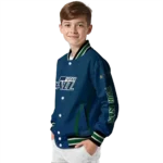 personalized utah jazz chevron arrow navy varsity jacket best selling.webp
