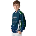 personalized utah jazz hexagon grid navy varsity jacket best selling.webp