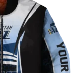 personalized utah jazz mesh effect navy black bomber jacket best selling