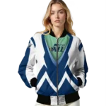 personalized utah jazz v stripes navy white bomber jacket best selling