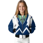 personalized utah jazz v stripes navy white bomber jacket best selling