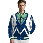 personalized utah jazz v stripes navy white varsity jacket best selling.webp