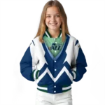 personalized utah jazz v stripes navy white varsity jacket best selling.webp