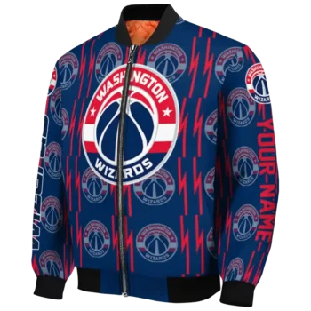 personalized washington wizards bolt stripe blue bomber jacket best selling