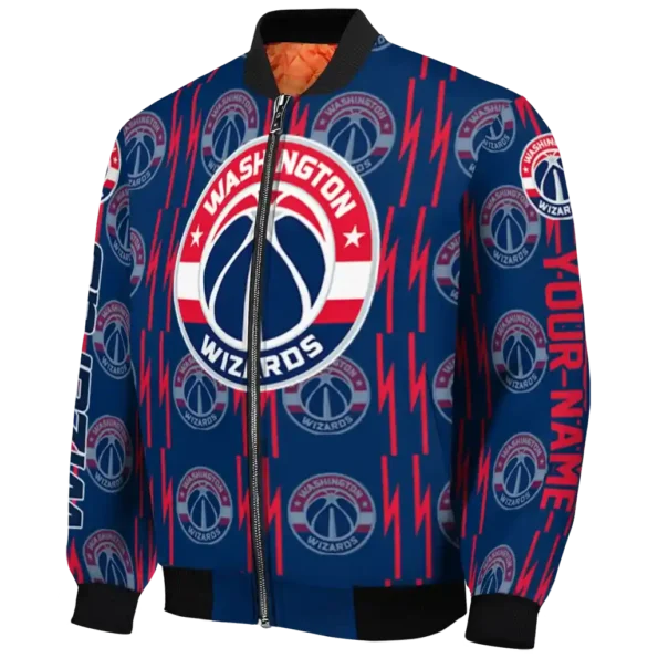 personalized washington wizards bolt stripe blue bomber jacket best selling