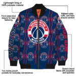 personalized washington wizards bolt stripe blue bomber jacket best selling