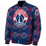 personalized washington wizards bolt stripe blue varsity jacket best selling.webp