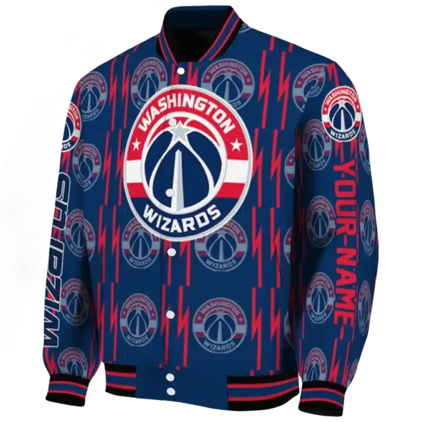 personalized washington wizards bolt stripe blue varsity jacket best selling.webp