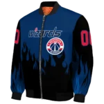 personalized washington wizards flame border blue black bomber jacket best selling