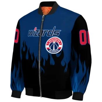 personalized washington wizards flame border blue black bomber jacket best selling