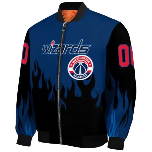 personalized washington wizards flame border blue black bomber jacket best selling