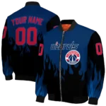 personalized washington wizards flame border blue black bomber jacket best selling