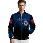 personalized washington wizards flame border blue black bomber jacket best selling