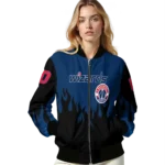 personalized washington wizards flame border blue black bomber jacket best selling