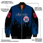 personalized washington wizards flame border blue black bomber jacket best selling
