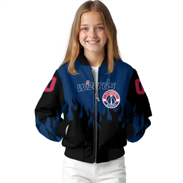 personalized washington wizards flame border blue black bomber jacket top rated