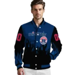personalized washington wizards flame border blue black varsity jacket best selling.webp